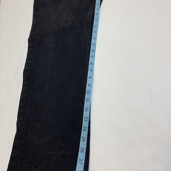 Vintage 90s Levis 505 Regular Straight Leg Grunge Black Denim Jeans Size 37x29.5 - Picture 8 of 10